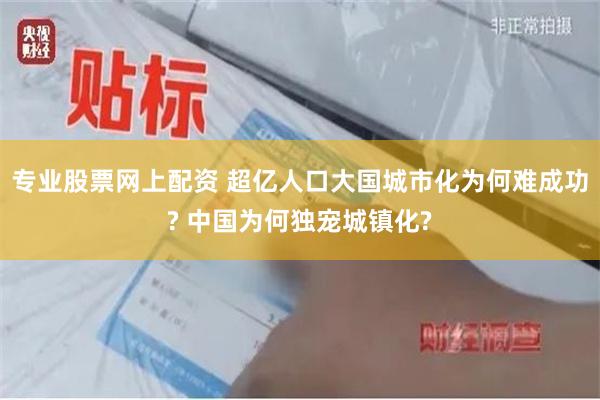 专业股票网上配资 超亿人口大国城市化为何难成功? 中国为何独宠城镇化?